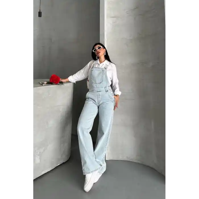 Pantolon kar yıkama salopet mavi d2514