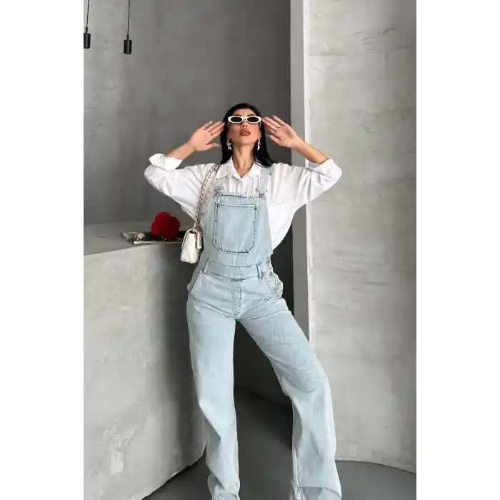 Pantolon kar yıkama salopet mavi d2514