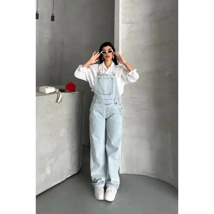 Pantolon kar yıkama salopet mavi d2514