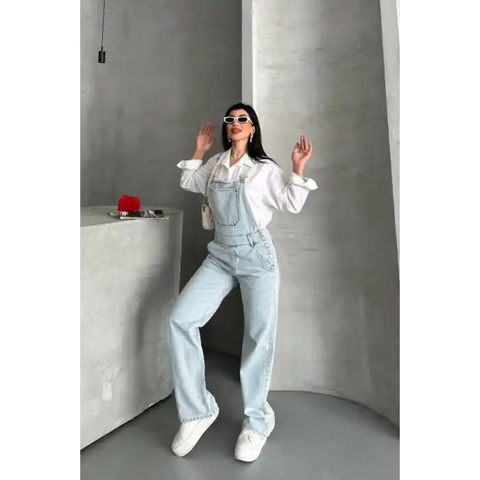 Pantolon kar yıkama salopet mavi d2514