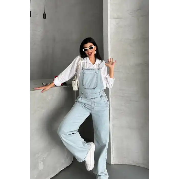 Pantolon kar yıkama salopet mavi d2514