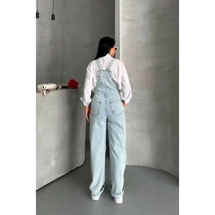 Pantolon kar yıkama salopet mavi d2514