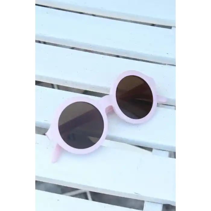 Pembe Renk Yuvarlak İskandinav Çocuk Gözlüğü
