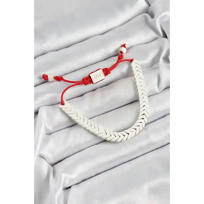 Pirinç Asansörlü Beyaz Juju Kadın Bileklik