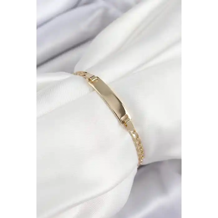 Pirinç Dikdörtgen Model Gold Renk Xuping Bebek Künyesi