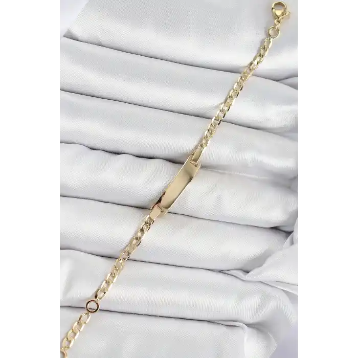 Pirinç Dikdörtgen Model Gold Renk Xuping Bebek Künyesi