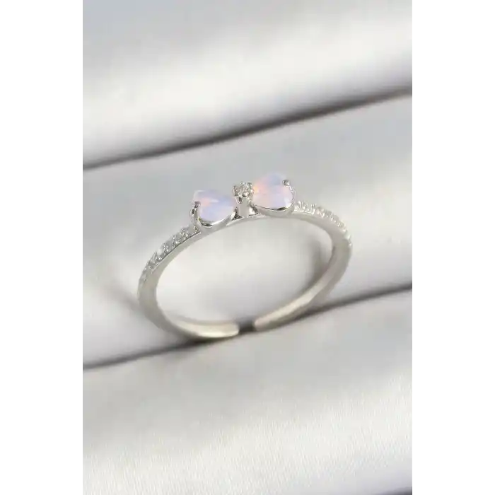 Pirinç Fiyonk Figürlü Zirkon Taşlı Gold Renk Ayarlanabilir Kadın Yüzük