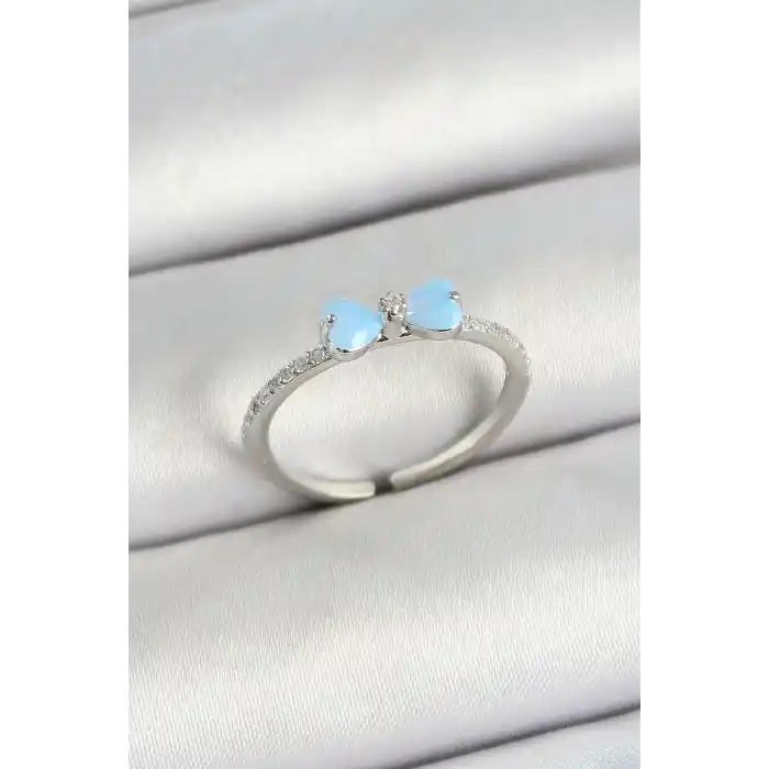 Pirinç Fiyonk Figürlü Zirkon Taşlı Gümüş Renk Ayarlanabilir Kadın Yüzük