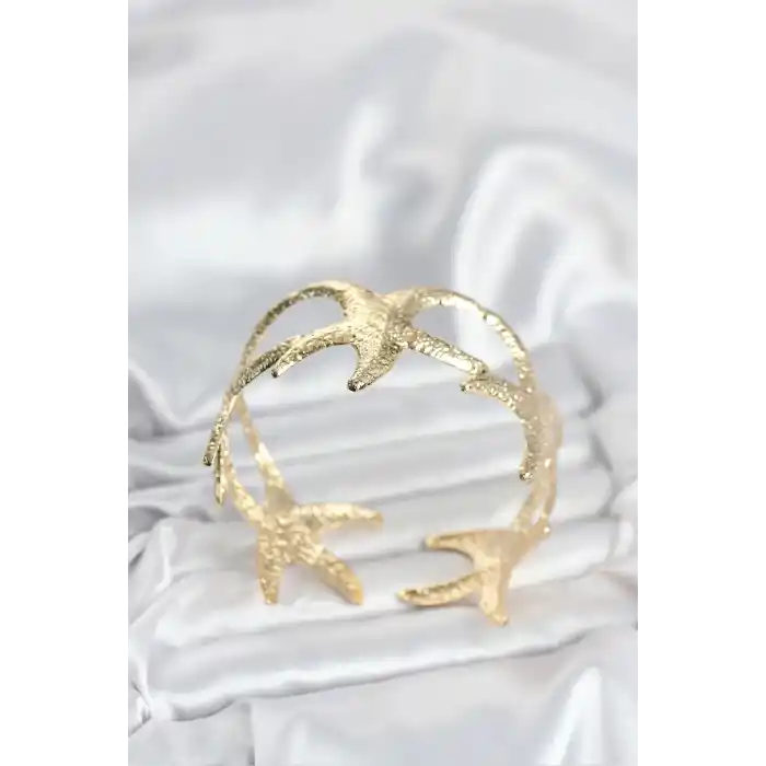 Pirinç Gold Renk Deniz Yıldızı Model Kadın Bileklik
