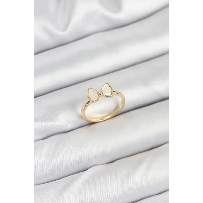 Pirinç Gold Renk Fiyonk Model Kadın Yüzük