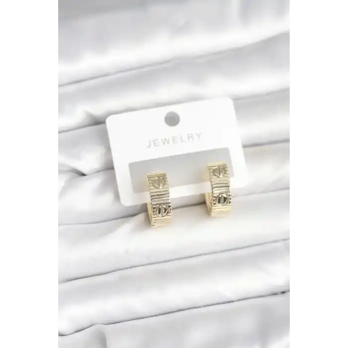 Pirinç Gold Renk Halka Kadın Küpe