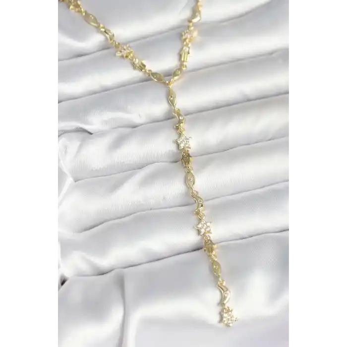 Pirinç Gold Renk Kadın Manifest Kolye