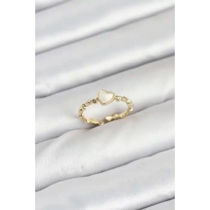 Pirinç Gold Renk Kalpli Model Kadın Yüzük
