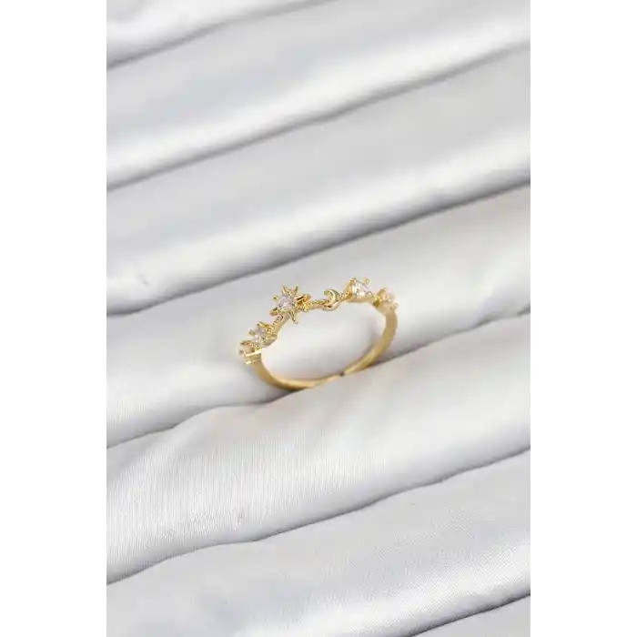 Pirinç Gold Renk Manifest Kadın Yüzük