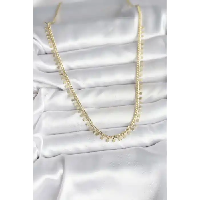 Pirinç Gold Renk Sıralı Yıldız Kadın Kolye
