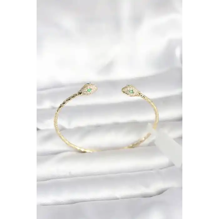 Pirinç Gold Renk Yılan Model Bileklik