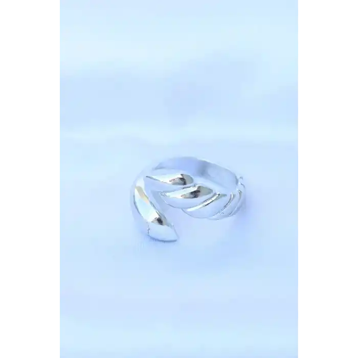 Pirinç Gümüş Renk Ayarlanabilir Sarmal Yüzük