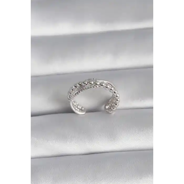 Pirinç Gümüş Renk Kadın Yüzük