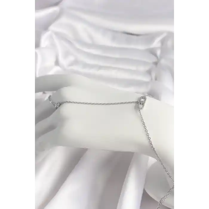 Pirinç Gümüş Renk Zirkon Taşlı Messika Model Kadın Şahmeran