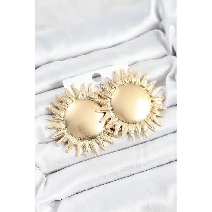 Pirinç Güneş Model Gold Renk Kadın Küpe