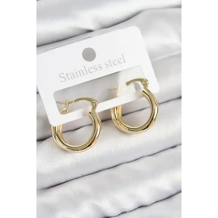 Pirinç Halka Model Gold Renk Kadın Küpe