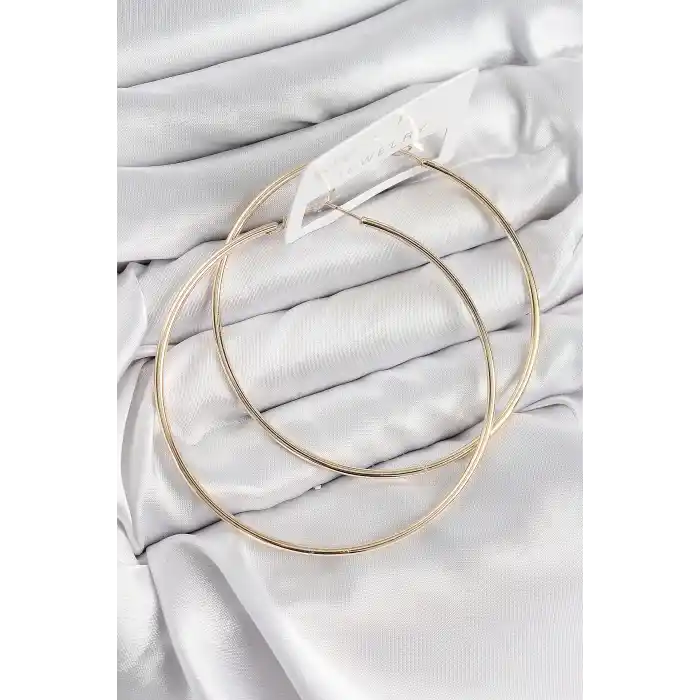 Pirinç Halka Model Gold Renk Kadın Küpe