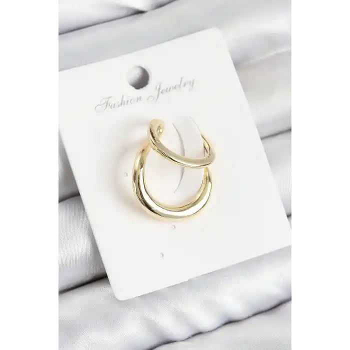 Pirinç Halka Model Gold Renk Sağ Kıkırdak Küpe