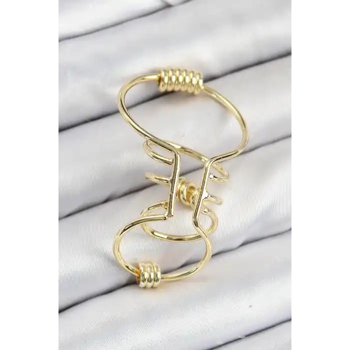 Pirinç Halkalı Model Gold Renk Kıkırdak Küpe