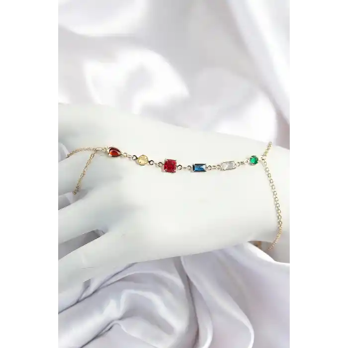 Pirinç Renkli Zirkon Taşlı Y Model Gold Renk Kadın Şahmeran