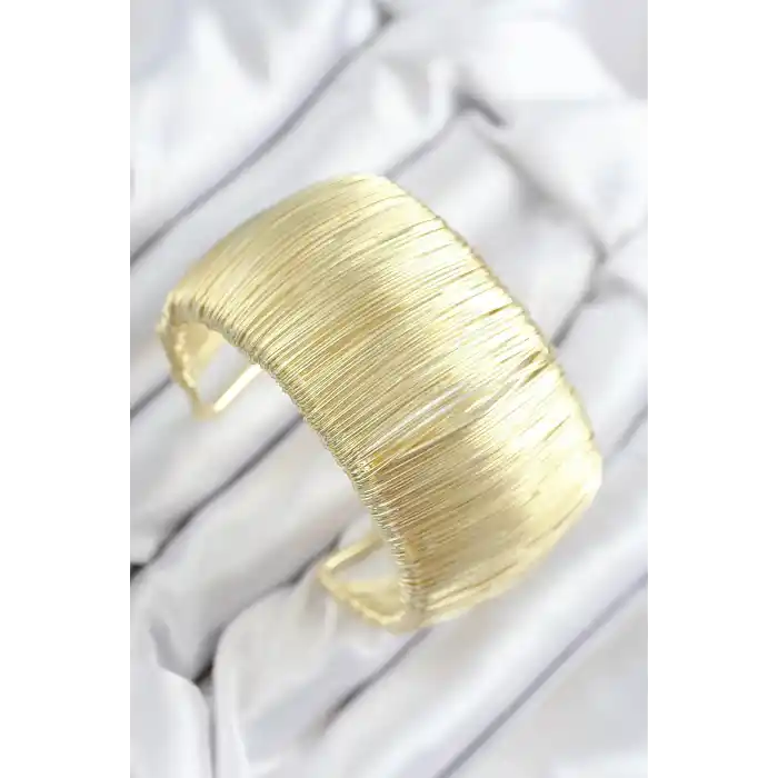 Pirinç Tel Sarma Model Gold Renk Kadın Bileklilk