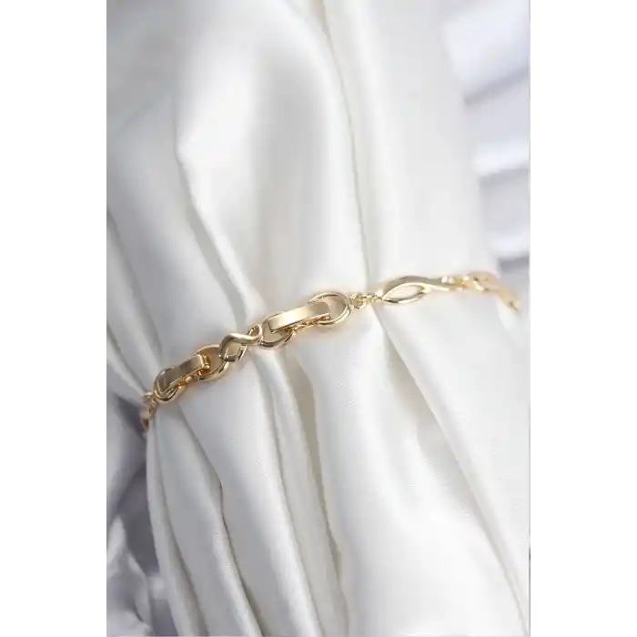 Pirinç VIP Seri Gold Renk Sıralı Damla Model Kadın Bileklik