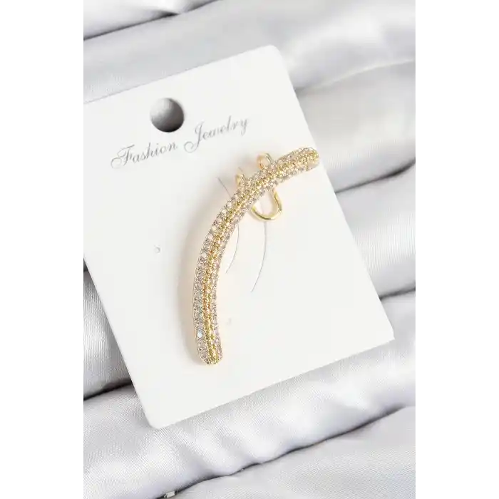 Pirinç Zirkon Taşlı Model Gold Renk Sağ Kıkırdak Küpe