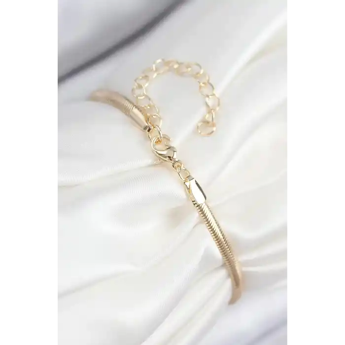 Pirinç Zirkon Taşlı Yonca Model Gold Renk Kadın Bileklik