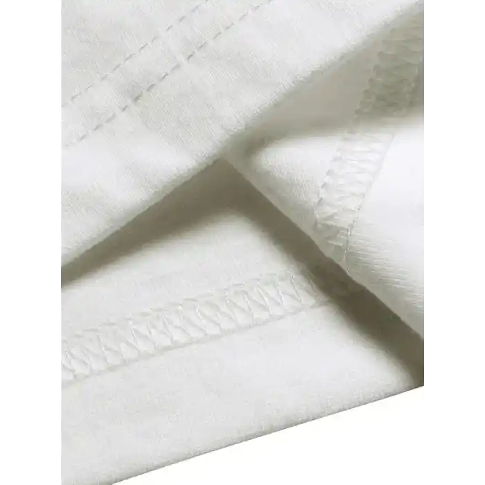 Rahat Bisiklet Yaka Tişört, Yaratıcı Karikatür Baskı - Yumuşak Polyester, Her Mevsim Giyilebilir- Beyaz