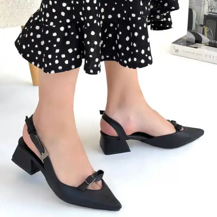 Rewat Siyah Cilt Topuklu Ayakkabı