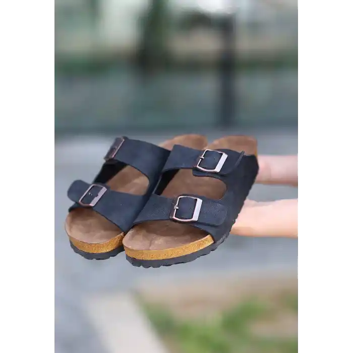 Rıno Siyah  Nubuk Terlik