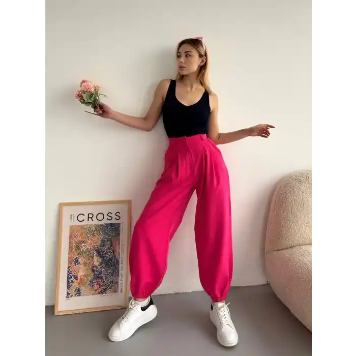 Şalvar pantolon fuşya s23202