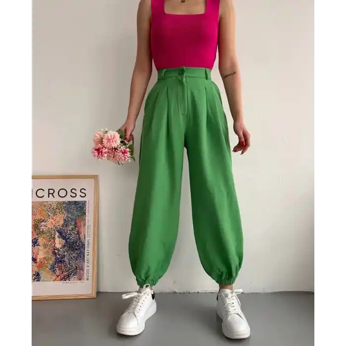 Şalvar pantolon yeşil s23202