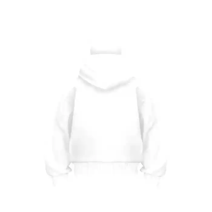 Samuray Ninja Çift Kapşonlu ZIP Fermuarlı Kanguru Çepli Tam Fermuarlı Hoodie Swetshirt - Beyaz