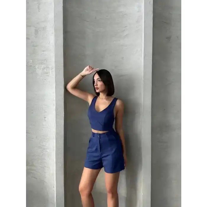 Şortlu keten takım s255014