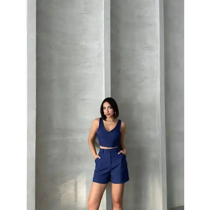 Şortlu keten takım s255014