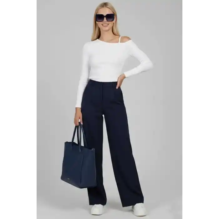 Tek Omuz İpli Bluz Beyaz T4328