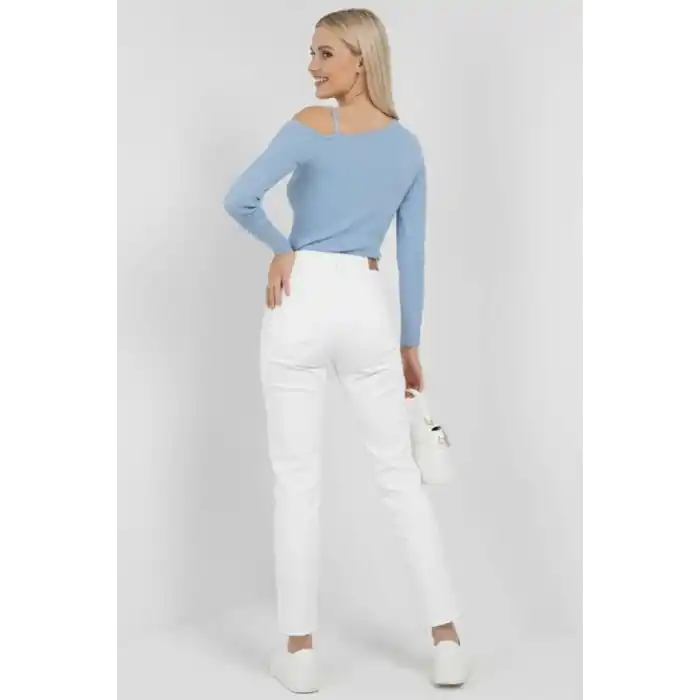 Tek Omuz İpli Bluz mavi t4328