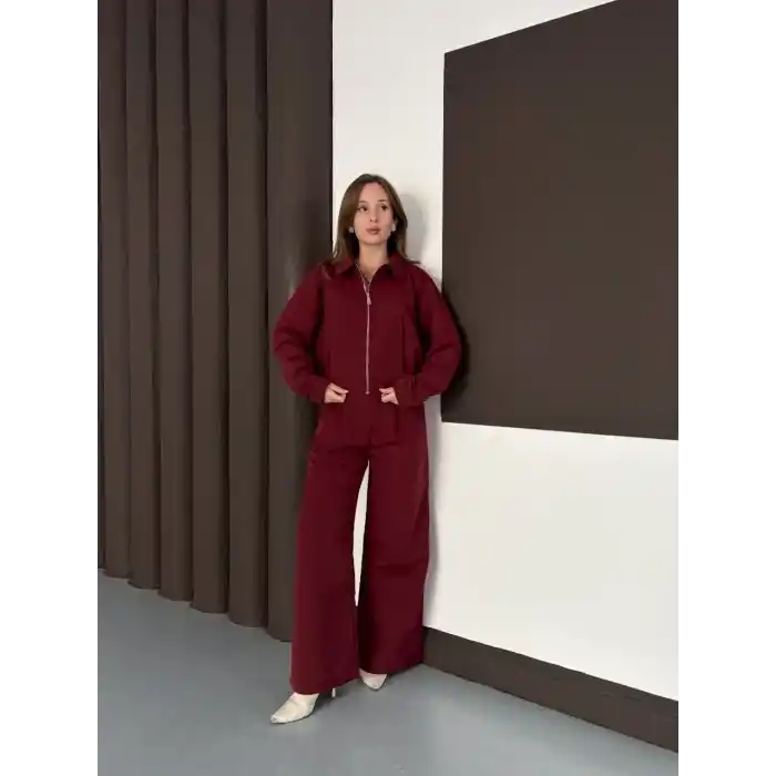 Trenç takım alt üst bordo ons