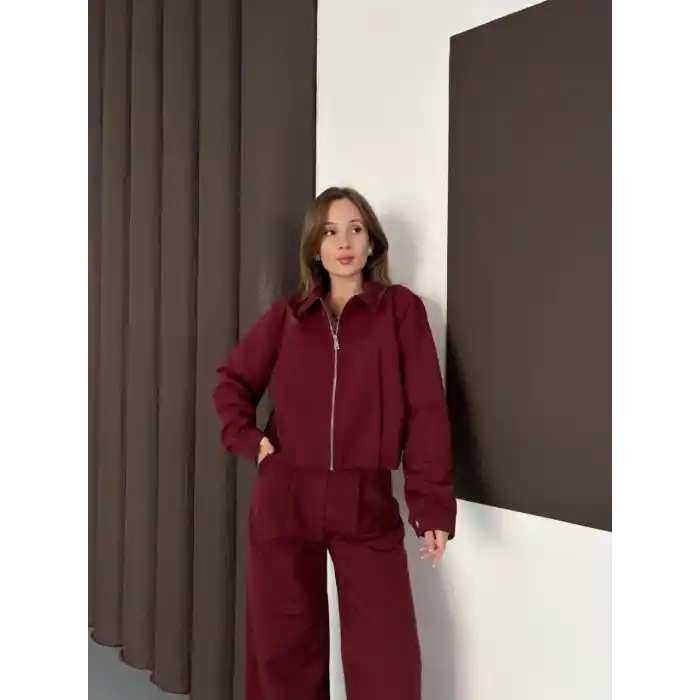 Trenç takım alt üst bordo ons