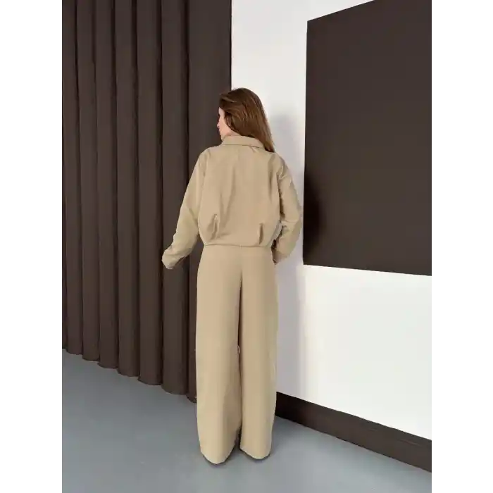 Trenç takım alt üst haki ons