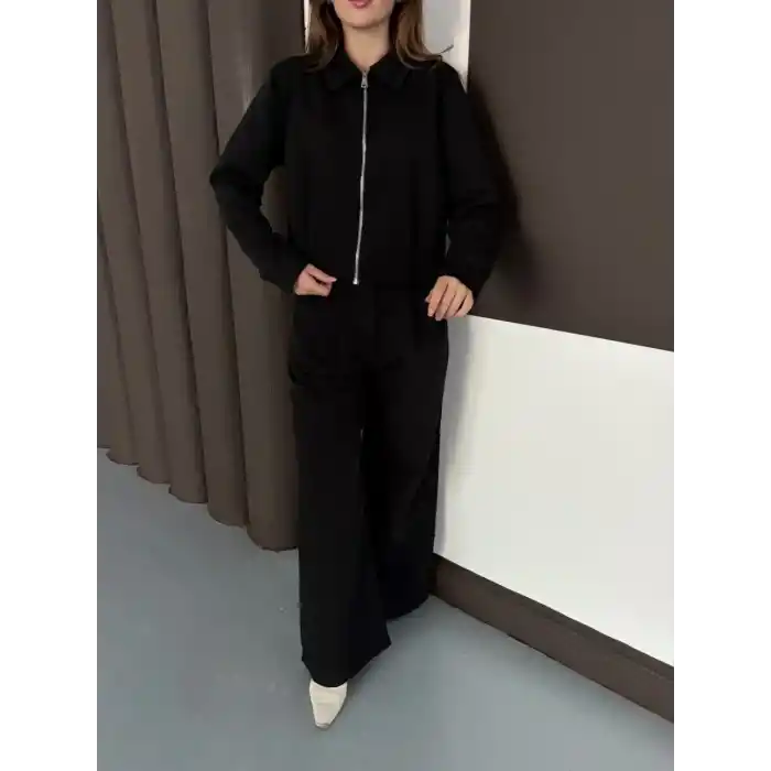 Trenç takım alt üst siyah ons