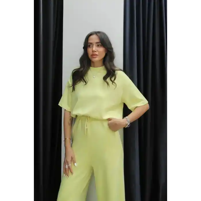 Tshirt alt üst modal takım sarı