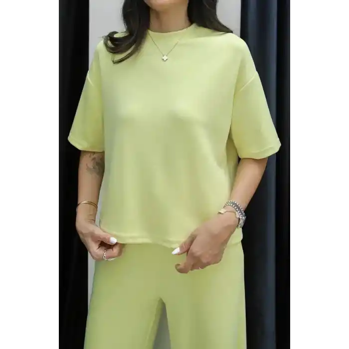 Tshirt alt üst modal takım sarı