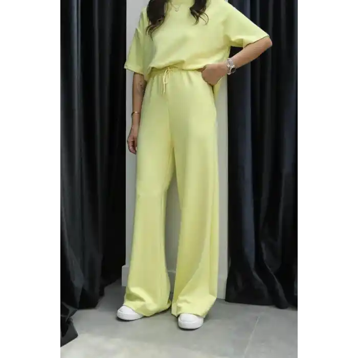 Tshirt alt üst modal takım sarı